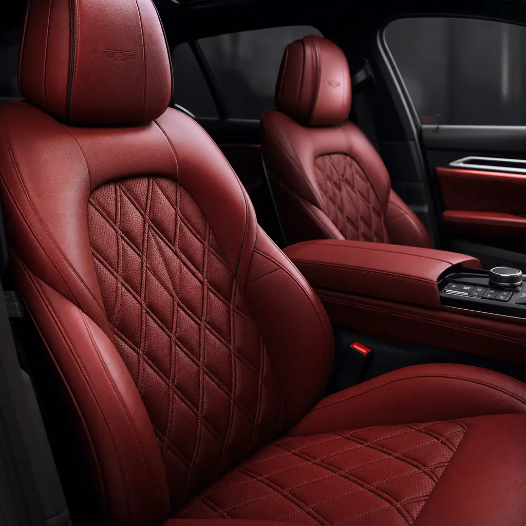 Diamond-Stitched Leather